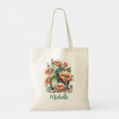 Sac fourre-tout Cactus à fleurs jaune/orange avec (Dos)