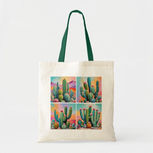 Sac fourre-tout Cactus coloré (Devant)