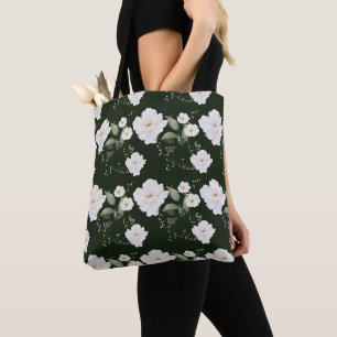 Sac fourre-tout cadeau à fleurs noires avec rose b