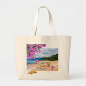 Sac fourre-tout Cadre de plage tropical (Devant)
