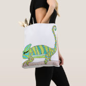 Sac fourre-tout - Caméléon vert (blanc) (De près)