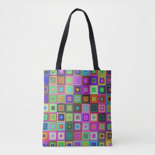 sac fourre-tout carré arc-en-ciel