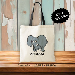 Sac fourre-tout cartoon éléphant gris