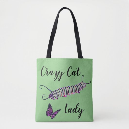 Sac fourre-tout Cat Lady Arrière - plan vert (Devant)
