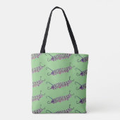 Sac fourre-tout Cat Lady Arrière - plan vert (Dos)