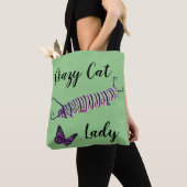 Sac fourre-tout Cat Lady Arrière - plan vert (De près)