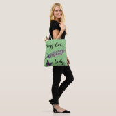 Sac fourre-tout Cat Lady Arrière - plan vert (Sur le modèle)