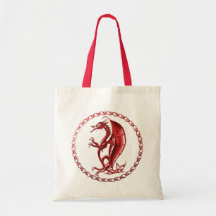 Sac fourre-tout celtique rouge à dragon