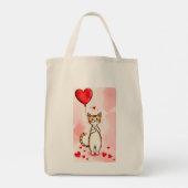 Sac fourre-tout Chat Amour Cœurs rouges (Dos)