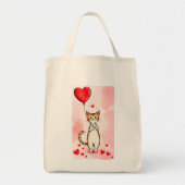 Sac fourre-tout Chat Amour Cœurs rouges (Devant)