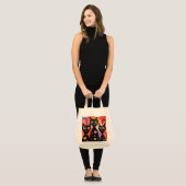 Sac fourre-tout Chat Amour Cœurs rouges (Devant (modèle))