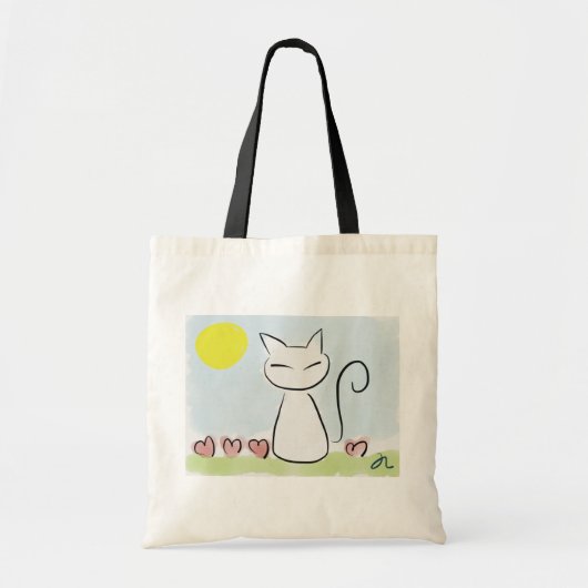 Sac fourre-tout - chat au soleil (Devant)