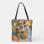 Sac fourre-tout chat de Noël mignon (Dos)