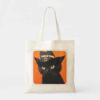 Sac fourre-tout chat noir Halloween 'Trick or Trea