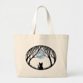 Sac fourre-tout chat noir Sac de courses gros chat (Devant)