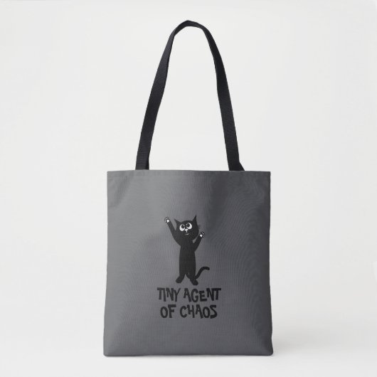 Sac fourre-tout chat noir Tiny Agent of Chaos (Devant)