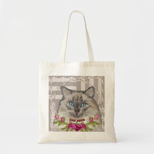 Sac fourre-tout chat Ragdoll Roses (Devant)