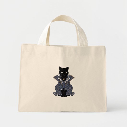 Sac fourre-tout Chat Reine Bleu Batik (Devant)