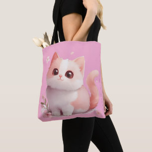 Sac fourre-tout Chat Rose Doux Kawaii - Don Pour A