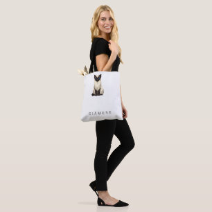 Sac fourre-tout chat siamois géométrique minimalis