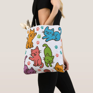 Sac fourre-tout Chats de Dessin Animé Colorés – Mi