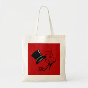 Sac fourre-tout Cherry Red Hearts Top Hat et talon
