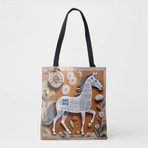 Sac fourre-tout cheval en papier pour adolescents