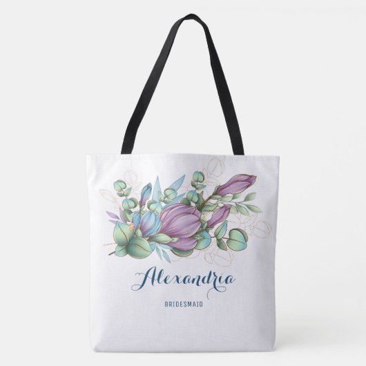 Sac fourre-tout chic à monogramme fleuri peint (Devant)
