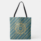 Sac fourre-tout chic bleu et or (Devant)