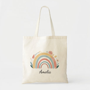 Sac fourre-tout chic floral bohème arc-en-ciel min