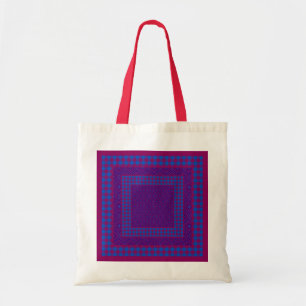 Sac fourre-tout chic violet et bleu, chèques, oies