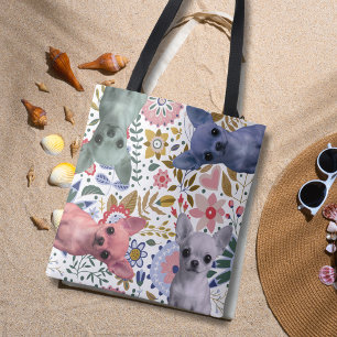 Sac fourre-tout Chihuahuas aquarelle mignons – Chi