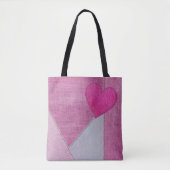 Sac fourre-tout Coeur Denim Rose (Devant)