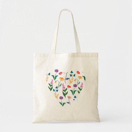 Sac fourre-tout Coeur fleur sauvage (Devant)