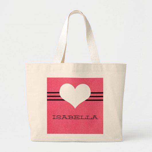 Sac fourre-tout Coeur rose moderne (Devant)