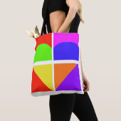 Sac fourre-tout Coeurs d'amour multicolores (De près)