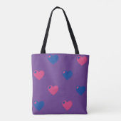 Sac fourre-tout coeurs de fierté bisexuelle (Dos)