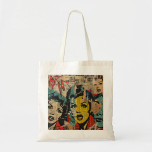 Sac fourre-tout collage d'art pop rétro
