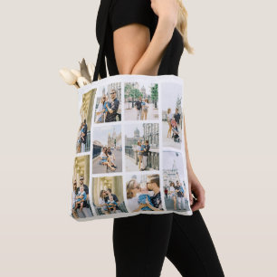 Sac fourre-tout Collage photo personnalisé dix