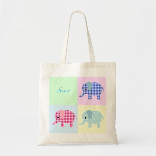 Sac fourre-tout coloré à éléphant d'éléphants de (Devant)