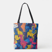 Sac fourre-tout Coloré Chat (Dos)