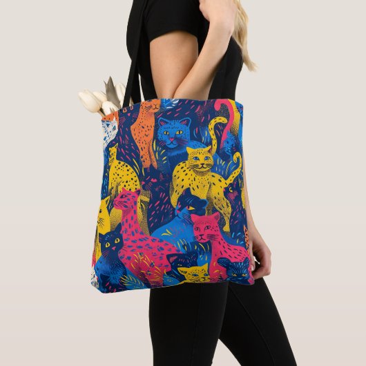 Sac fourre-tout Coloré Chat (De près)