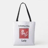 Sac fourre-tout cool rouge blanc et noir dragon (Dos)