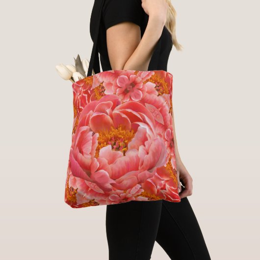 Sac fourre-tout Coral Peonies (De près)