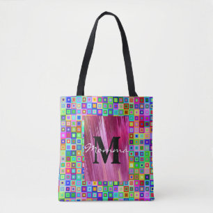 Sac fourre-tout couleur boîtes colorées rose