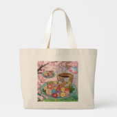 Sac fourre-tout-Coupe et café à la fleur (Dos)