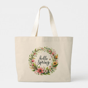 Sac fourre-tout - Couronne florale de printemps