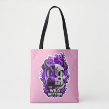 💀💜 Sac fourre-tout Crâne Violet Wild Within 🔥👜