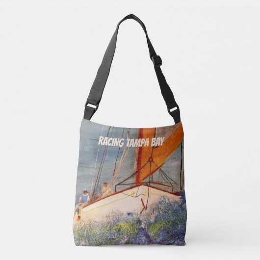Sac fourre-tout Cross Body - Voilier Racing (Devant)