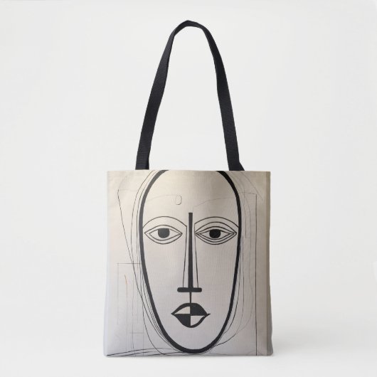Sac fourre-tout Cubist Face Art - Design abstrait (Devant)